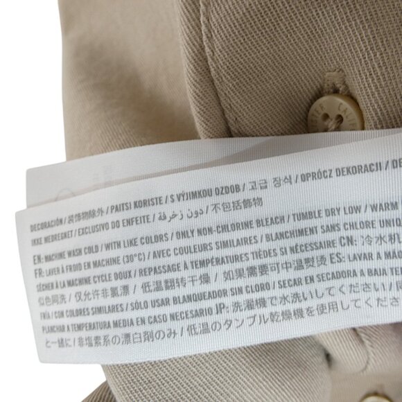 Hollister Minimalist Prep SS Button Up Tan Baseball Jersey Shirt Men's Size S - Picture 7 of 8